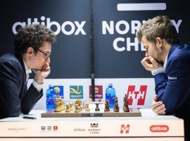 Magnus Carlsen (right) deserves to be the favorite at Norway Chess, but Fabiano Caruana (left) could provide significant value for bettors. (Image: Lennart Ootes)