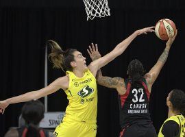 The Seattle Storm have jumped out to a two-game lead over the Las Vegas Aces in the WNBA Finals. (Image: Phelan M. Ebenhack/AP)