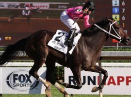 Vequist and Luis Saez raised their profile winning the Grade 1 Spinaway last month. Now, they try validating that victory in the Grade 1 Frizette Stakes Saturday at Belmont Park. (Image: Janet Garaguso/Coglianese Photos)