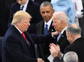 Joe Biden (right) enters the 2020 presidential election as a favorite over Donald Trump (left), but not everyone agrees on the size of his advantage. (Image: Jonathan Newton/Washington Post/Getty)
