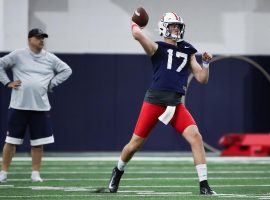 Arizona starting quarterback Grant Gunnell has a cheap DFS salary to open the season. He could provide nice value in an expected shootout against USC. (Image: Arizona Wildcats)