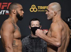 Thiago Santos (left) will take on Glover Teixeira (right) in a critical light heavyweight matchup that could earn the winner a title shot. (Image: Jeff Bottari/Zuffa)