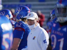 Kansas Jayhawks head coach Les Miles on the sideline back in the glory days of October, when scheduled games were happening. (Image: Denny Medley / USA Today Sports