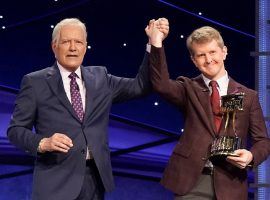 All-time winner Ken Jennings, right, was a favorite of Alex Trebek, and is the favorite to be the next Jeopardy! host. (Image: ABC)