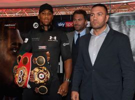 IBF, WBA, and WBO heavyweight champion Anthony Joshua (left) will take on Bulgarian underdog Kubrat Pulev (right) on Saturday in London. (Image: Stu Forster/Getty)