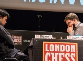 Hikaru Nakamura (left) will face Maxime Vachier-Lagrave (right) in the final of the 2020 Speed Chess Championship on Saturday. (Image: Maria Emelianova/Chess.com)