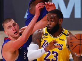 Nikola Jokic and the Denver Nuggets will attempt to topple LeBron James and the world champion LA Lakers in the Western Conference. (Image: Mike Ehrmann/Getty)