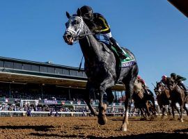 Knicks Go's record-setting win in the Breeders' Cup Dirt Mile marked one of November's racing highlights. Handle dipped slightly during the month year over year. (Image: Eclipse Sportswire)