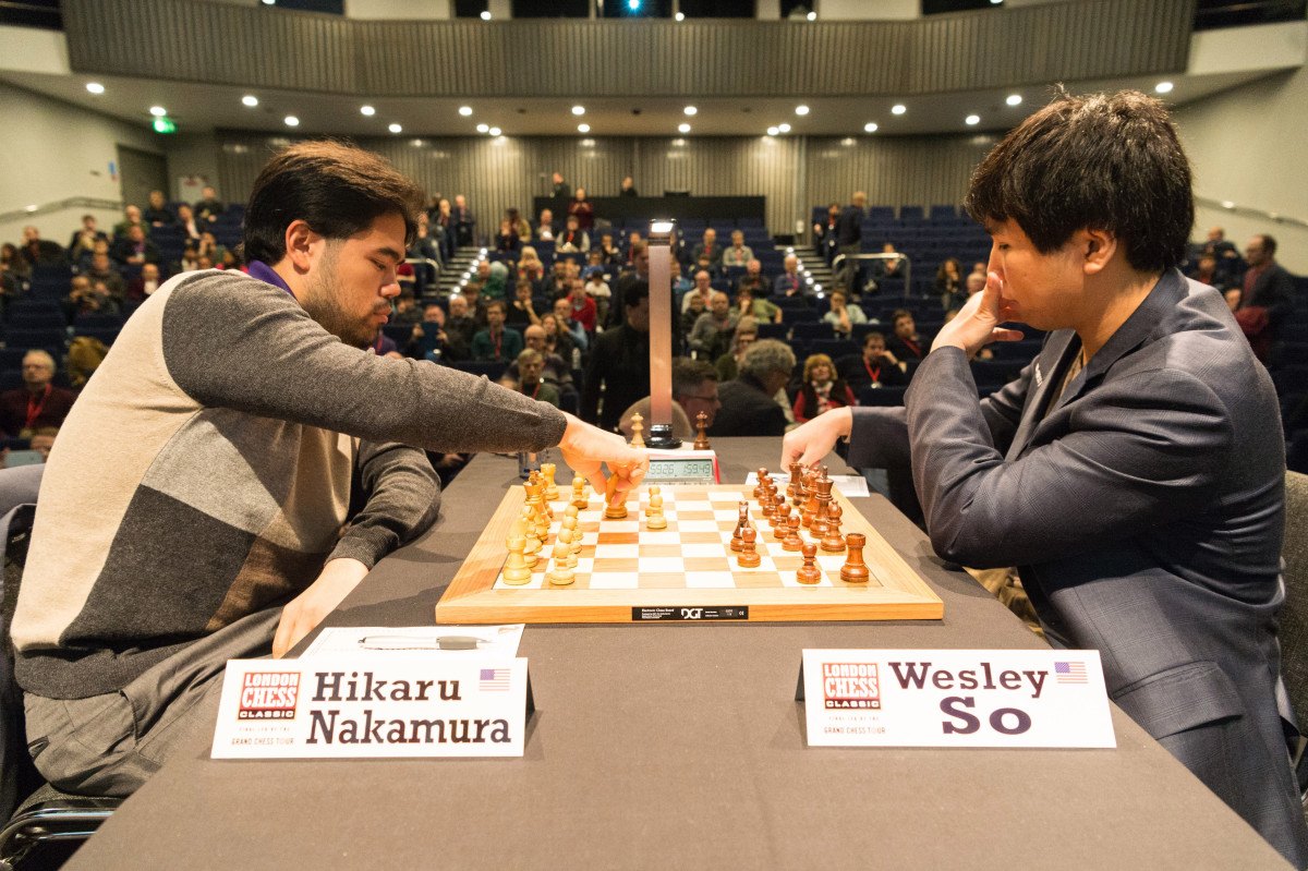 Hikaru Nakamura (left) will take on fellow American Wesley So (right) in the semifinals of the 2020 Speed Chess Championships. (Image: Ray Tang/Anadolu/Getty)