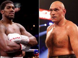 Anthony Joshua (left) and Tyson Fury (right) are finalizing a contract to fight twice in 2021, according to promoter Eddie Hearn. (Images: PA/Reuters/The Guardian)