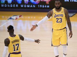 Dennis Schroder and LeBron James lead the LA Lakers to an NBA-best 10-3 record. The Lakers are the heavy favorites to win back-to-back NBA titles. (Image: Porter Lambert/Getty)