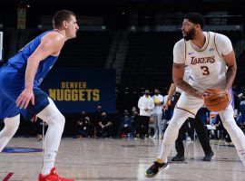 Denver Nuggets big man Nikola Jokic, seen here guarding Anthony Davis of the LA Lakers, during a game at the Pepsi Center in Denver, Colorado.  (Image: Bart Young/Getty)