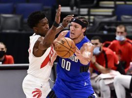 Orlando Magic forward Aaron Gordon, seen here against the Toronto Raptors, suffered a serious ankle injury. (Image: Douglas P. DeFelice/Getty)