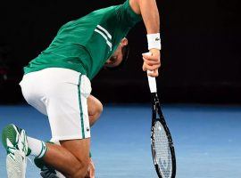 Novak Djokovic suffered an apparent torn muscle during his five-set victory over Taylor Fritz in the third round of the Australian Open. (Image: William West/AFP)