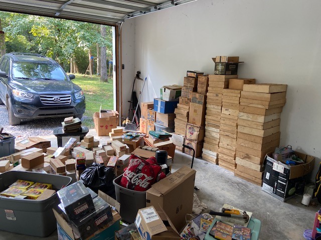 Garage full of sports cards