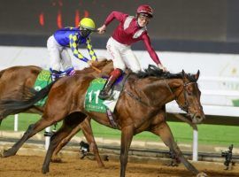 Mishriff and David Egan pulled off a stand-up rally against Mike Smith and Charlatan to win the $20 million Saudi Cup. Charlatan's trainer, Bob Baffert, was pleased with his runner-up finish. (Image: Andrew Parker/Grosskick Racing)