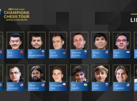 Magnus Carlsen headlines the field of 16 grandmasters competing in the Opera Euro Rapid chess tournament. Image: Champions Chess Tour/Twitter)