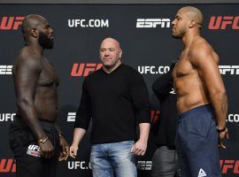 Jairzinho Rozenstruik (left) faces off against the undefeated Ciryl Gane (right) in a fight that could send the winner straight into the UFC heavyweight title picture. (Image: Jeff Bottari/Zuffa)