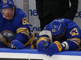 The Buffalo Sabres have lost a franchise-record 15 straight games, a mark that is closing in on the NHL record for futility. (Image: Jeffrey T. Barnes/AP)