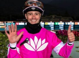 Flavien Prat is one of only four riders in Santa Anita's 85-year history to win six races in a single day twice. He tied Laffit Pincay's record of winning six consecutive races Friday. (Image: Benoit Photo)
