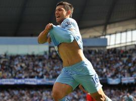 Sergio Aguero celebrates scoring a goal for Manchester City (Source: mancity.com)