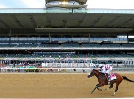 Tiz the Law's 2020 Belmont Stakes victory came in front of empty stands at Belmont Park. NYRA has the go-ahead to sell tickets at 20% capacity to the Belmont Stakes and the rest of its Spring Meet. (Image: AP Photo/Seth Wenig)