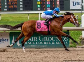 By My Standards won the Grade 2 New Orleans Classic Stakes last year at Fair Grounds. However, a Grade 1 eludes a horse who won more than $1 million in 2020. He opens his 2021 season at Oaklawn Park in the Listed Stakes Oaklawn Mile. (Image: Hodges Photography/Lou Hodges Jr.)