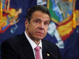 New York Gov. Andrew Cuomo prevailed over state legislators on a mobile sports wagering bill. Horse racing tracks, arenas, stadiums and other non-casino venues were not included in the agreement, part of a state budget bill. (Image: Al Bello/Getty)