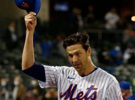 Jacob deGrom threw himself into the NL MVP race on Friday night with a two-hit, 15 strikeout shutout against the Nationals. (Image: Jim McIssac/Newsday)