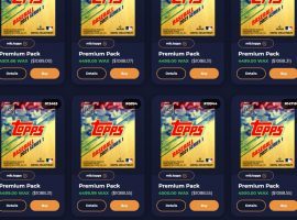 Topps MLB NFT prices have spiked, with unsealed packs going for 10 times or more their original prices. (Image: AtomicHub.io)