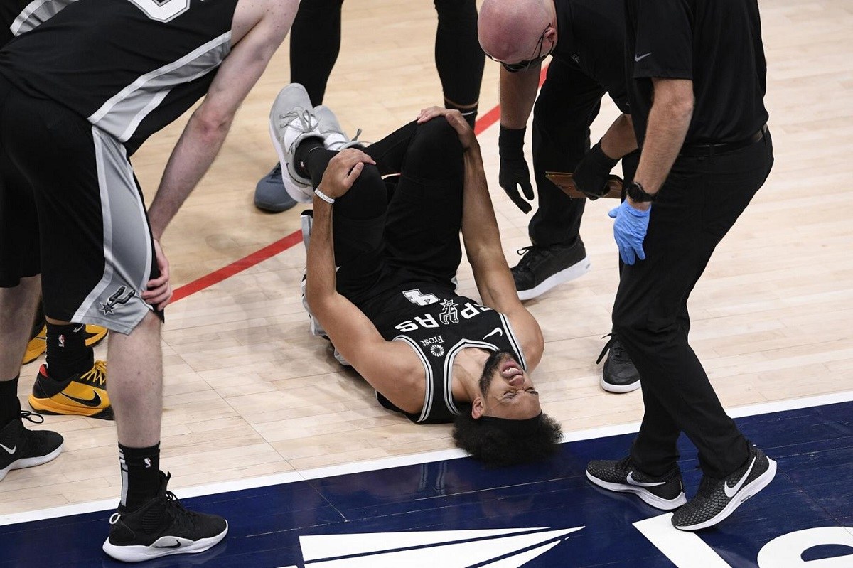 San Antonio Spurs Derrick White Ankle Injury 