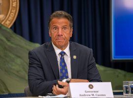 New York Gov. Andrew Cuomo and legislative leaders announced a fiscal year 2022 budget on Tuesday that includes a plan for online sports betting. (Image: Vanity Fair)