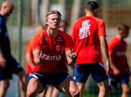 Erling Haaland in training with Norway (Photo: Fotballandslaget)