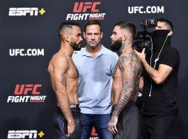 Rob Font (left) will take on Cody Garbrandt (right) in a critical bantamweight clash in the main event of UFC Fight Night on Saturday, May 22, 2021. (Image: Chris Unger/Zuffa/Getty)