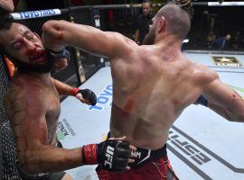 Jiri Prochazka scored just the third spinning back elbow knockout in UFC history to defeat Dominick Reyes on Saturday night. (Image: Jeff Bottari/Zuffa)