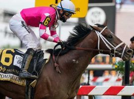 Rombauer and Flavien Prat captured the 146th Preakness Stakes with a closing flourish that belied their 11/1 odds. It was Prat's second Triple Crown race victory, following his promoted Kentucky Derby win aboard Country House in 2019. (Image: AP Photo/Julio Cortez)