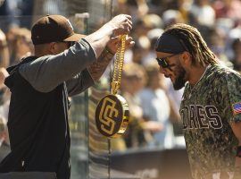 The San Diego Padres have won nine straight, and have introduced a chain to celebrate individual success in the dugout. (Image: Matt Thomas/San Diego Padres/Getty)