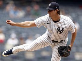 Gerrit Cole didnâ€™t quite know how to answer a question over whether or not he has used Spider Tack to improve his grip on the baseball. (Image: Adam Hunger/Getty)