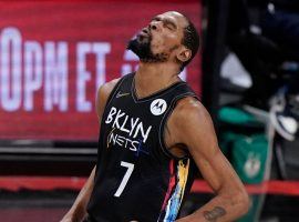 Kevin Durant celebrates a clutch comeback victory for the Brooklyn Nets over the Milwaukee Bucks during a historic performance in Game 5 of their playoff series at Barclays Center. (Image: Getty)