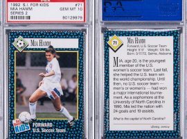 This 1992 SI for Kids card graded Gem Mint 10 by PSA, the only one of its kind in existence, set a sales record for a woman sports star this weekend. (Image: TMZ)