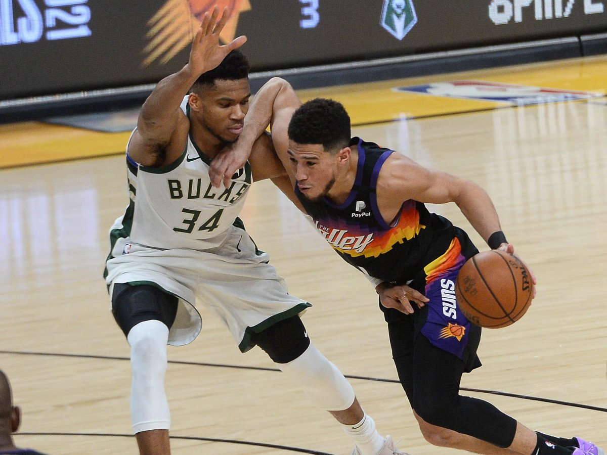 Phoenix Suns Game 2 NBA Finals Playoffs Greek Freak Devin Booker Milwaukee Bucks