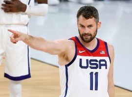 An injured Kevin Love from the Cleveland Cavaliers had to pull out of the Tokyo Olympics. (Image: Getty)