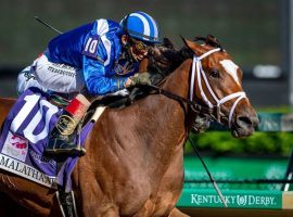 Malathaat's unbeaten record and versatile running style makes her an odds-on favorite to win the Grade 1 CCA Oaks at Saratoga. (Image: Jamie Newell/TwinSpires.com)