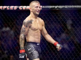 TJ Dillashaw (pictured) will make his return to the UFC after a two-year drug suspension when he takes on Cory Sandhagen on Saturday night. (Image: Chris Carlson/AP)