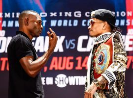 Guillermo Rigondeaux (left) will challenge John Riel Casimero (right) for the WBO bantamweight championship on Saturday night. (Image: Stephanie Trapp)