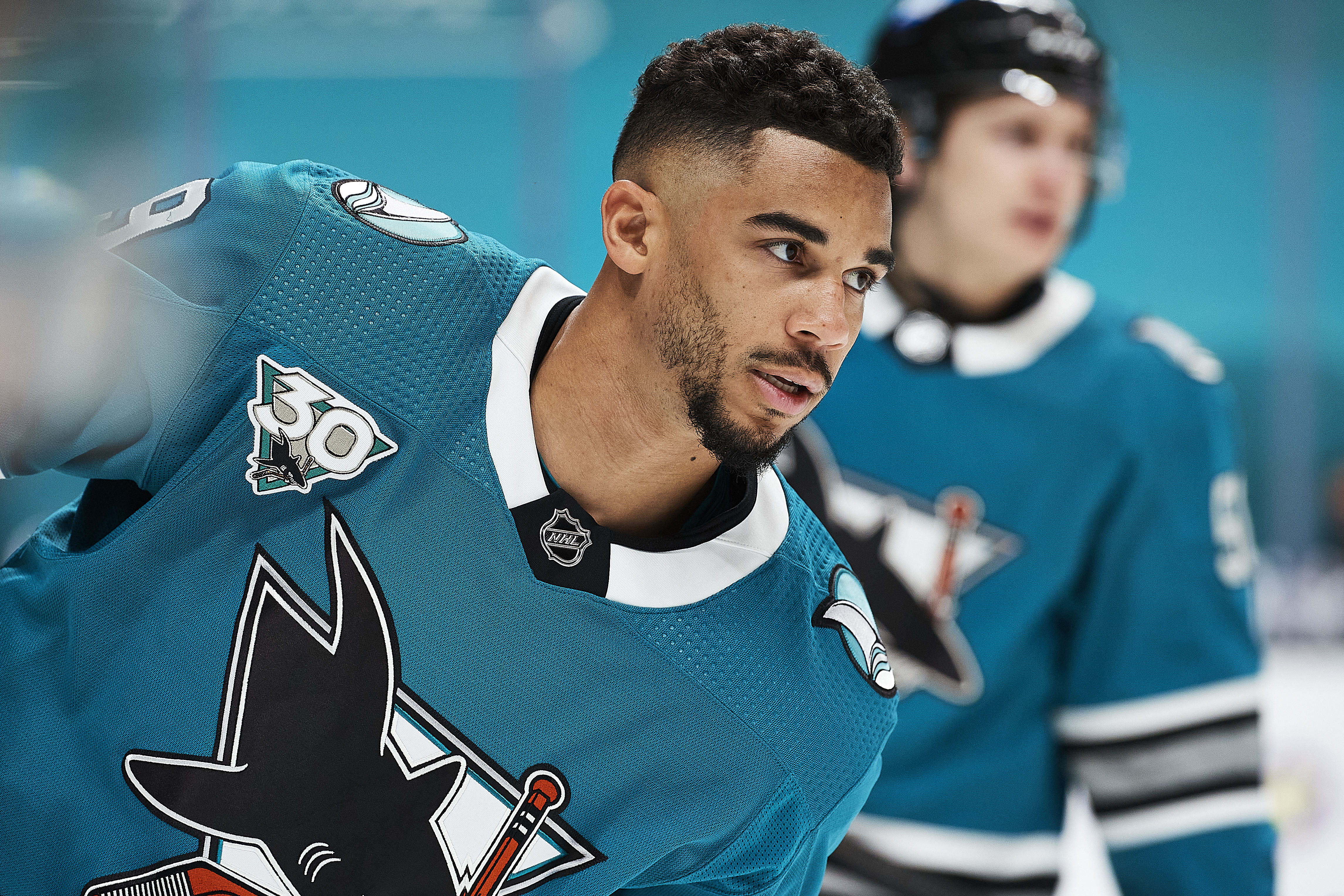 Evander Kane is facing accusations from his wife that he bet on NHL games and even threw games while playing with the San Jose Sharks. (Image: Matt Cohen/Icon/Getty)