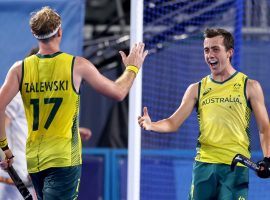 Australia will try to win its first menâ€™s field hockey gold since 2004 when it battles Belgium in the gold medal match at the Tokyo Olympics. (Image: Alexander Hassenstein/Getty)