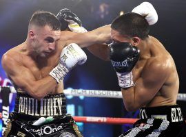 Andrew Moloney (left) will fight Joshua Franco (right) for the third time on Saturday, with the WBA super flyweight title on the line. (Image: Mikey Williams/Top Rank/Getty)