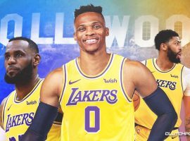 Russell Westbrook joins the LA Lakers in a mega-trade with the Washington Wizards, but the Lakers are not the top favorite to win the 2022 title. (Image: Clutch Sports)