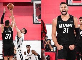 Max Strus from the Miami Heat hits a game-winner in sudden death against the Memphis Grizzlies in NBA Summer League action in Las Vegas. (Image: ESPN)